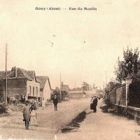Gouy (Aisne) CPA rue du moulin