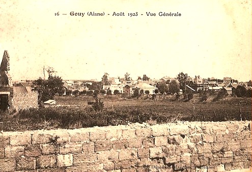 Gouy (Aisne) CPA vue générale en 1923