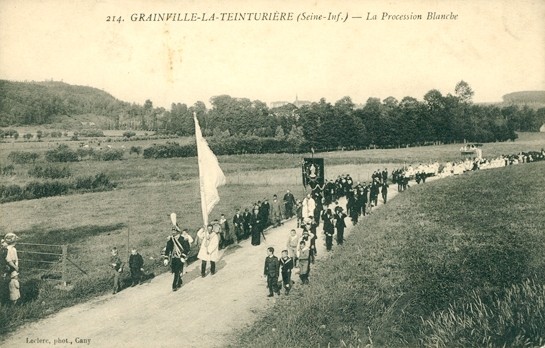 Grainville la teinturiere seine maritime la procession blanche cpa