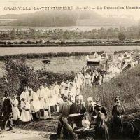 Grainville la teinturiere seine maritime la procession blanche cpa