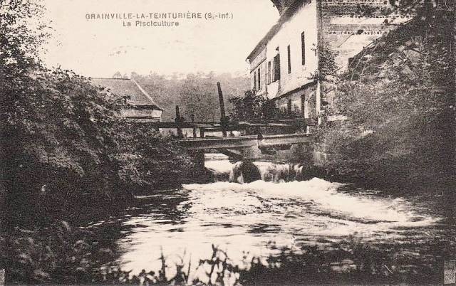 Grainville la teinturiere seine maritime pisciculture cpa