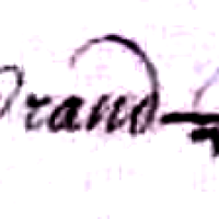 Grandpierre Jeanne (1665/1747) épouse Antoine Breton, sa signature en 1696
