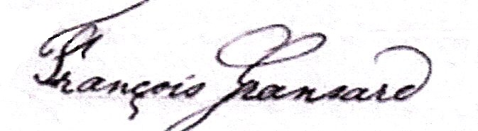  François Jean Baptiste Gransard, sa signature en 1887