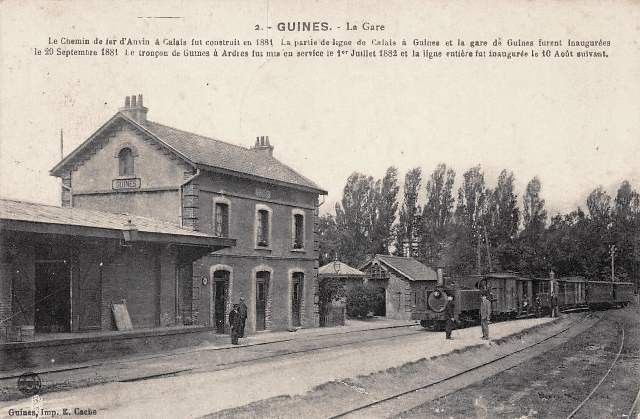 Guines pas de calais la gare cpa