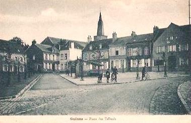 Guines pas de calais la place des tilleuls cpa