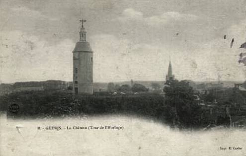 Guines pas de calais la tour de l horloge cpa