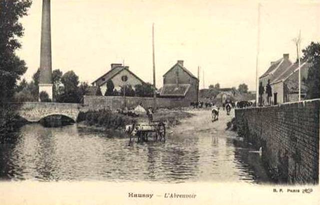 Haussy 59 l abreuvoir cpa