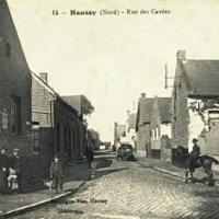 Haussy 59 la rue des cavees cpa