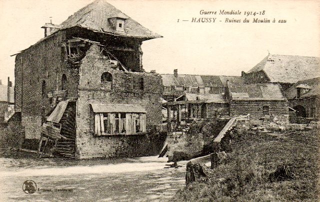 Haussy 59 le moulin en ruines 1914 cpa