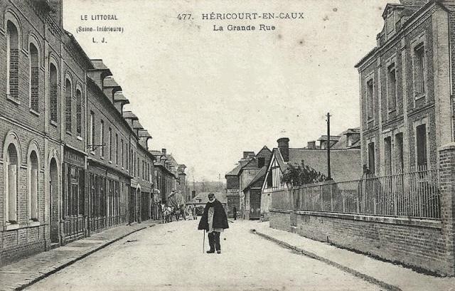 Hericourt en caux seine maritime la grande rue cpa