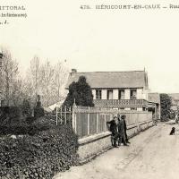 Hericourt en caux seine maritime la grande rue route de cany cpa