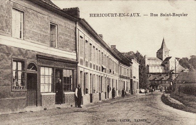 Hericourt en caux seine maritime rue saint riquier cpa