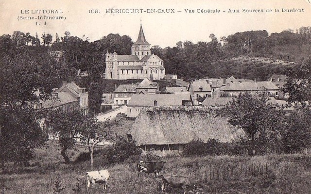 Hericourt en caux seine maritime vue generale 1905 cpa