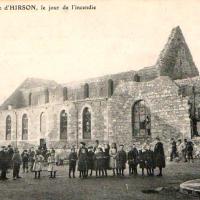 Hirson (Aisne) CPA l'église incendiée en 1906