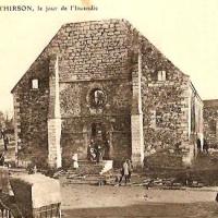 Hirson (Aisne) CPA l'église incendiée en 1906