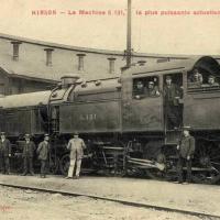 Hirson (Aisne) CPA la gare, une loco