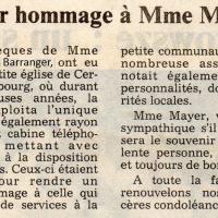 Presse 1985 : Hommage