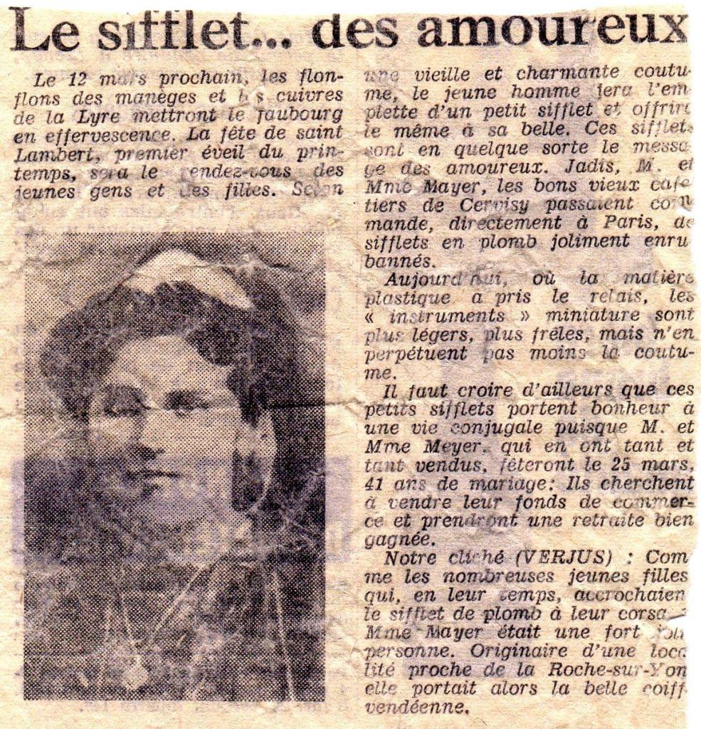 Presse 1960 : Le sifflet des amoureux