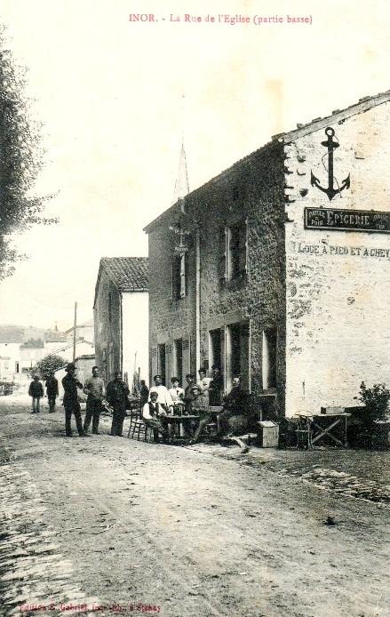 Inor (Meuse) La rue de l'église CPA