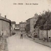 Inor (Meuse) La rue de l'église CPA