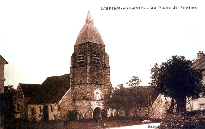 L'Epine-aux-Bois (Aisne) CPA Eglise Saint-Cyr et Sainte-Juliette