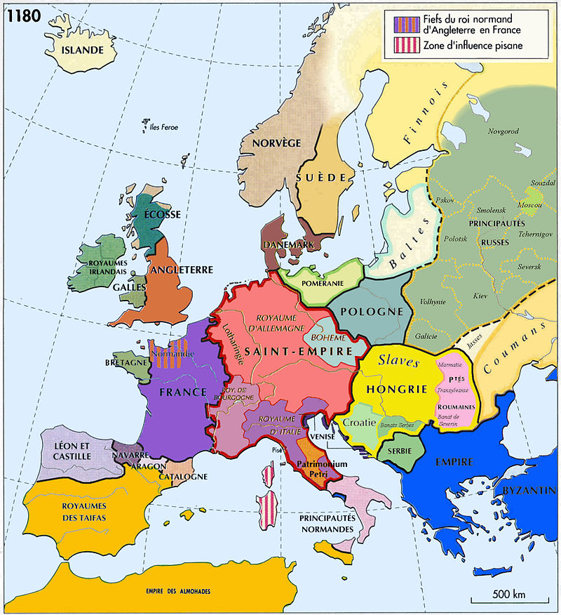 L'Europe médiévale en 1180