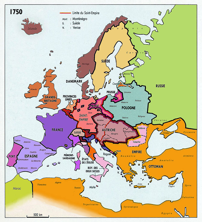 L'Europe en 1750