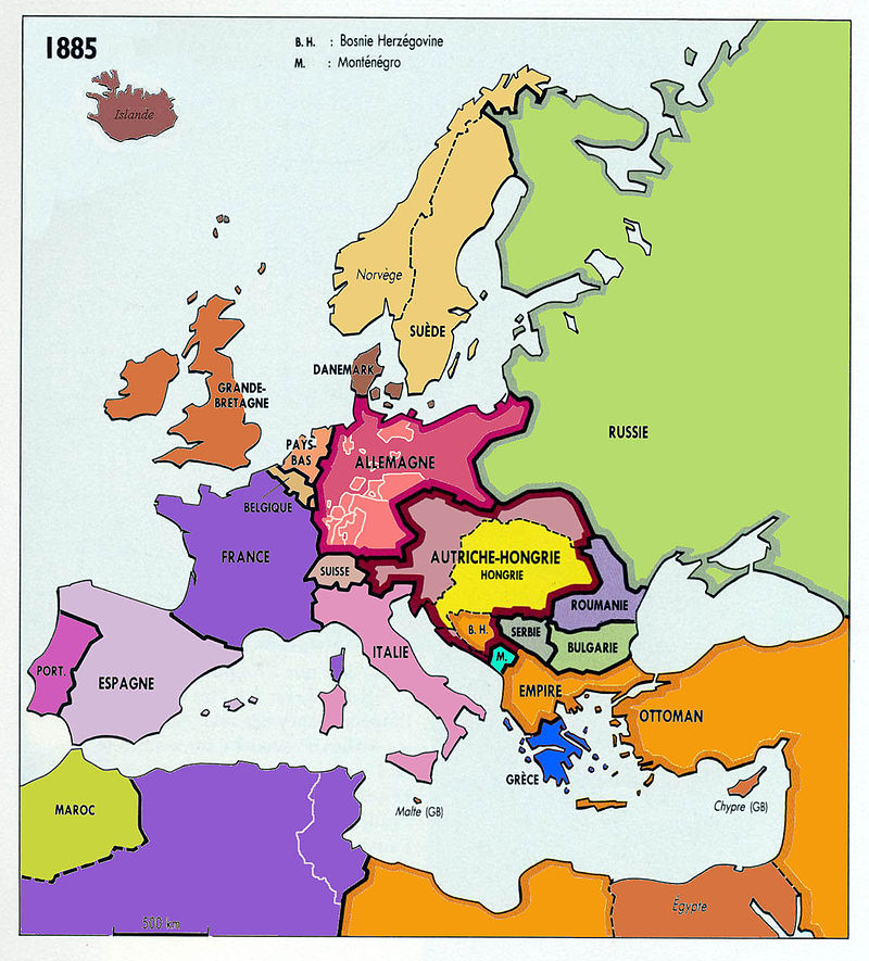 L'Europe en 1885