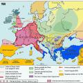L'Europe en 900, après le partage de Verdun de 843