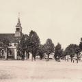 La garenne colombes 92 l eglise saint urbain et le marche a droite cpa