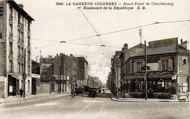 La garenne colombes 92 la place de belgique rond point de charlebourg cpa