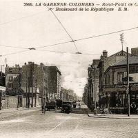 La garenne colombes 92 la place de belgique rond point de charlebourg cpa