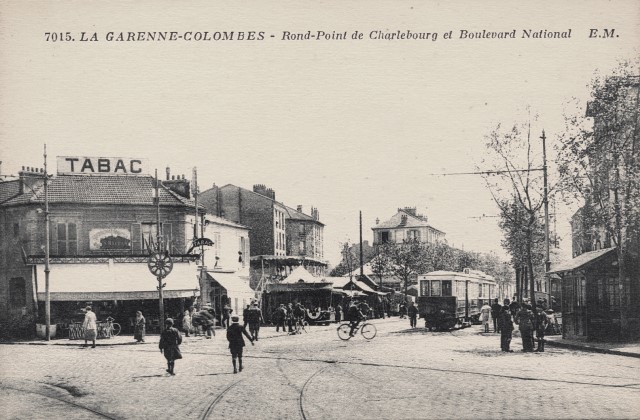 La garenne colombes 92 la place de belgique rond point de charlebourg cpa 