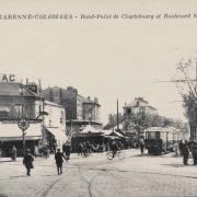 La garenne colombes 92 la place de belgique rond point de charlebourg cpa 