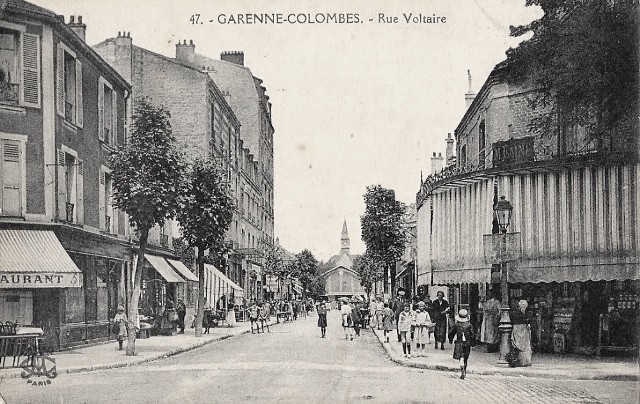 La garenne colombes 92 la rue voltaire cpa