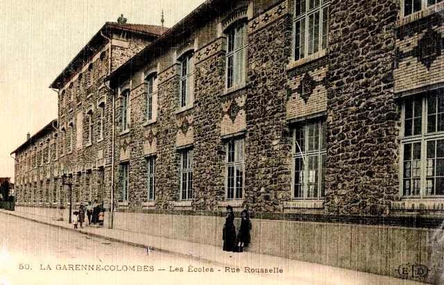 La garenne colombes 92 les ecoles rue roussel  cpa