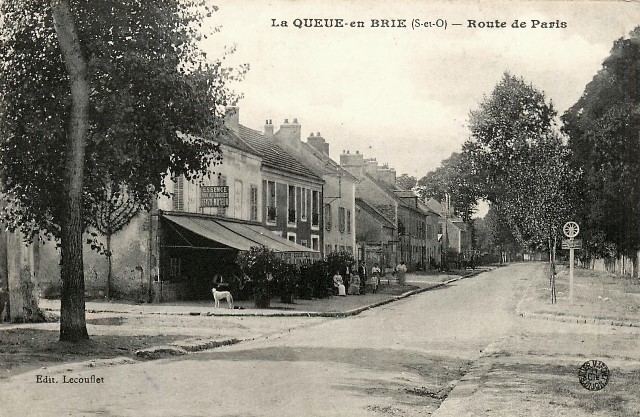 La queue en brie val de marne la rue de paris cpa