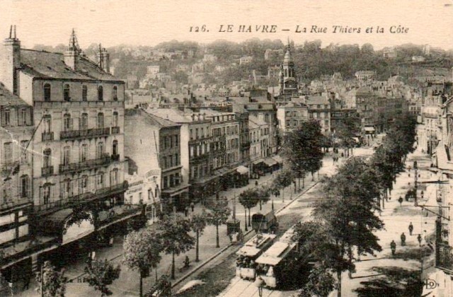 Le havre seine maritime la rue thiers cpa