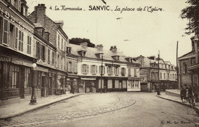 Le havre seine maritime sanvic la place de l eglise cpa