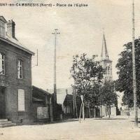 Ligny en cambresis 59 la place de l eglise cpa
