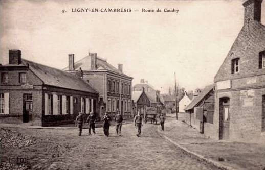 Ligny en cambresis 59 la route de caudry cpa