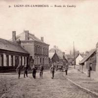 Ligny en cambresis 59 la route de caudry cpa