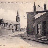 Ligny en cambresis 59 la rue de la fontaine cpa