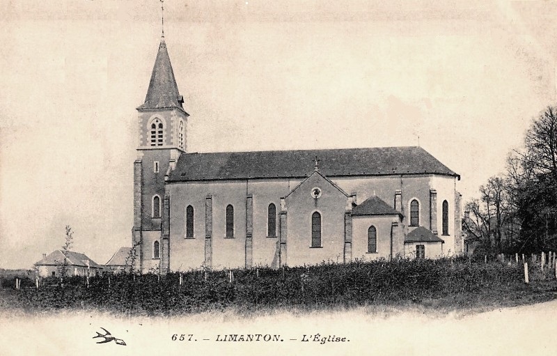 Limanton (Nièvre) L'église Saint-Laurent CPA