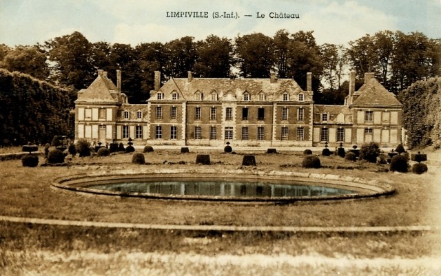 Limpiville seine maritime chateau du vaudroc cpa 1950