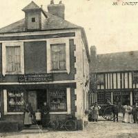 Lintot seine maritime le cafe epicerie cpa