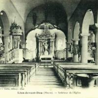 Lion devant dun meuse l eglise interieur cpa 