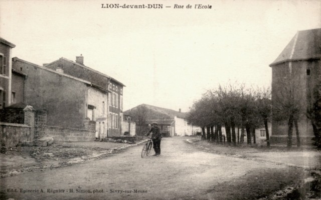 Lion devant dun meuse la rue de l ecole 