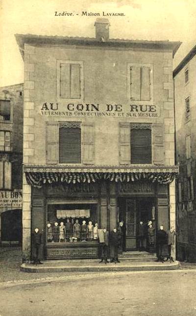 Lodève (Hérault) La boutique au coin de rues CPA