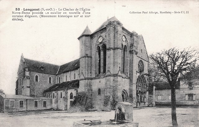 Longpont sur orge essonne la basilique notre dame cpa